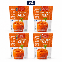 Ranong Tea 3-in-1 Thai Tea Mix 200 g — Pack of 4, exactly 4 original retail packs on white