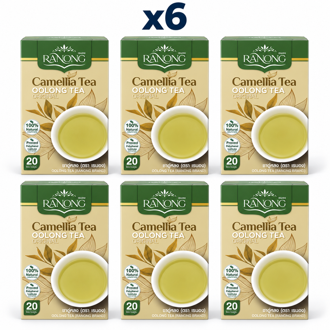 Ranong Tea camellia oolong tea 30g — 6 sealed retail packs.