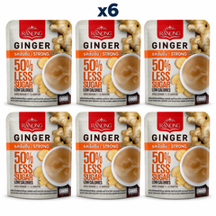 Ranong Tea ginger 50 less sugar strong 100g — 6 sealed retail packs.