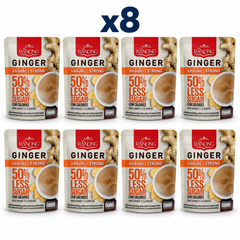 Ranong Tea ginger 50 less sugar strong 100g — 8 sealed retail packs.