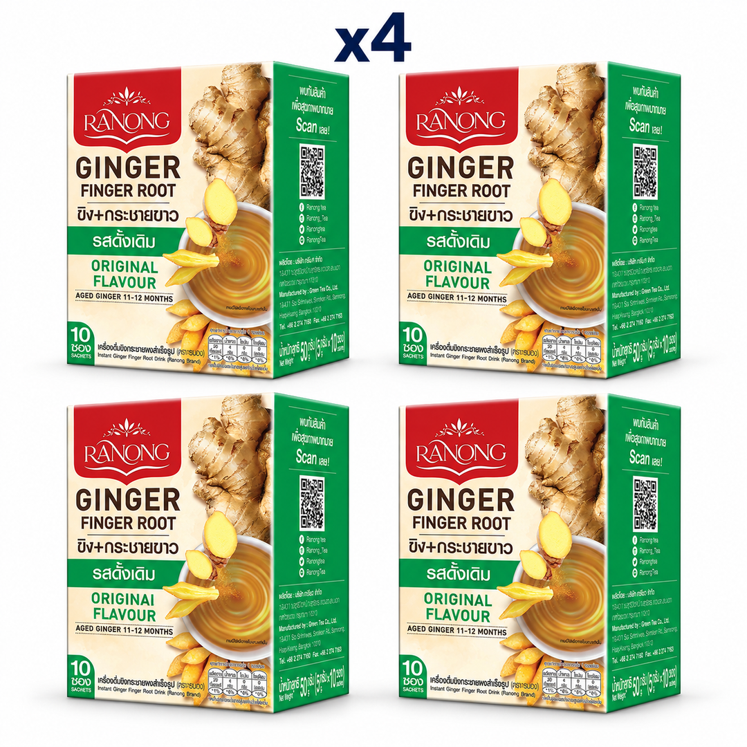 Ranong Tea ginger fingerroot original 50g — 4 sealed retail packs.