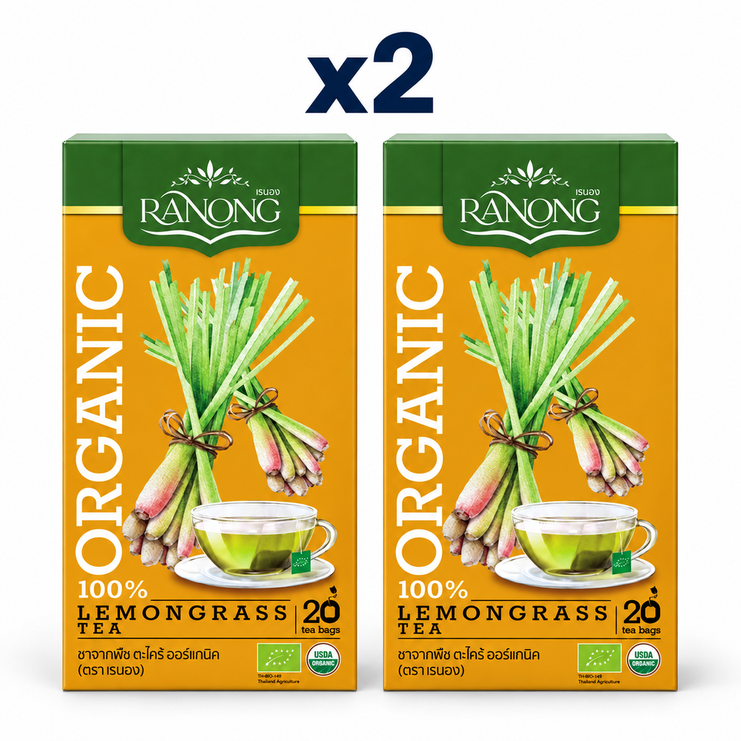 Ranong lemongrass herbal infusion, pack of 2 retail boxes, 20 tea bags per box