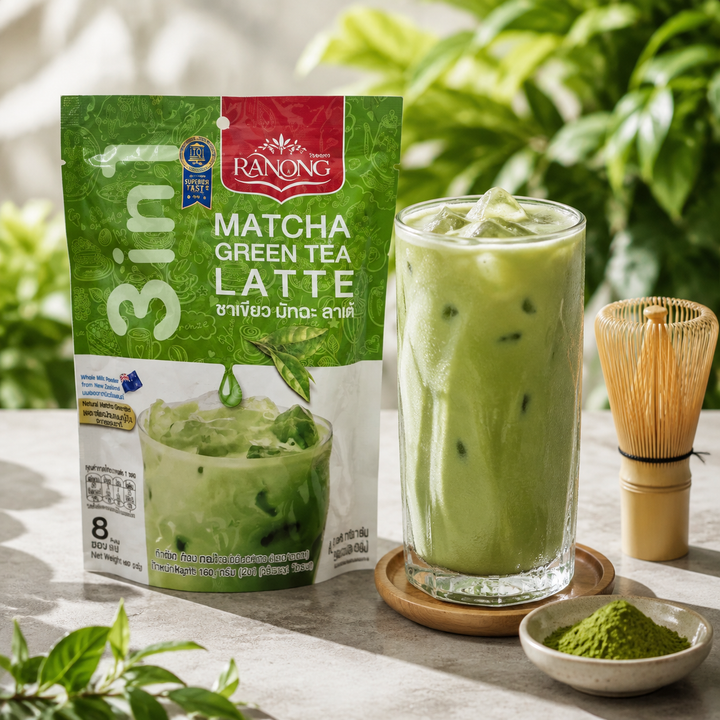 Ranong Matcha Green Tea Latte served iced