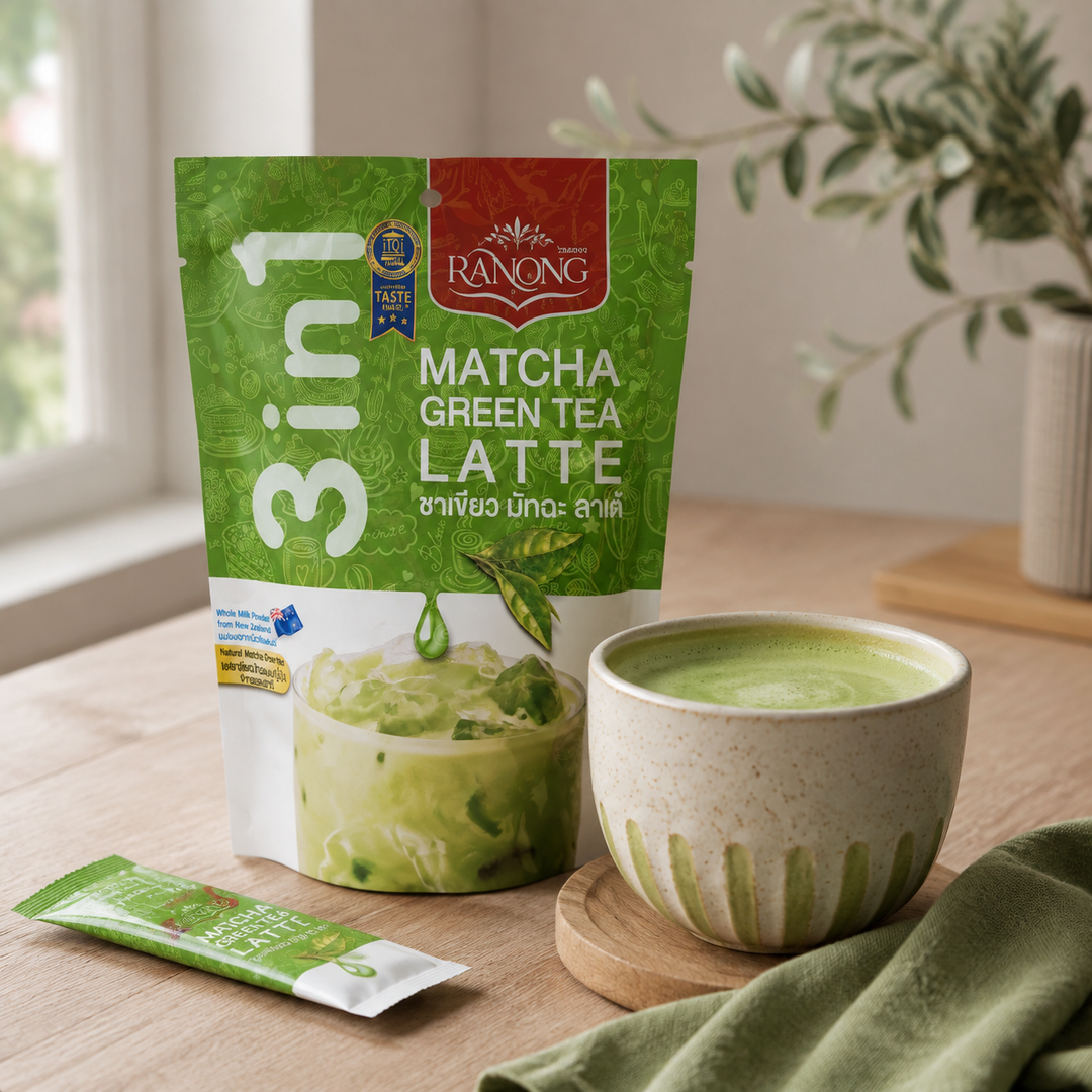 Ranong Matcha Green Tea Latte served hot