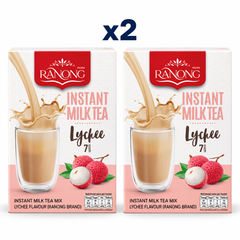 Ranong Tea milk tea lychee 140g — 2 sealed retail packs.