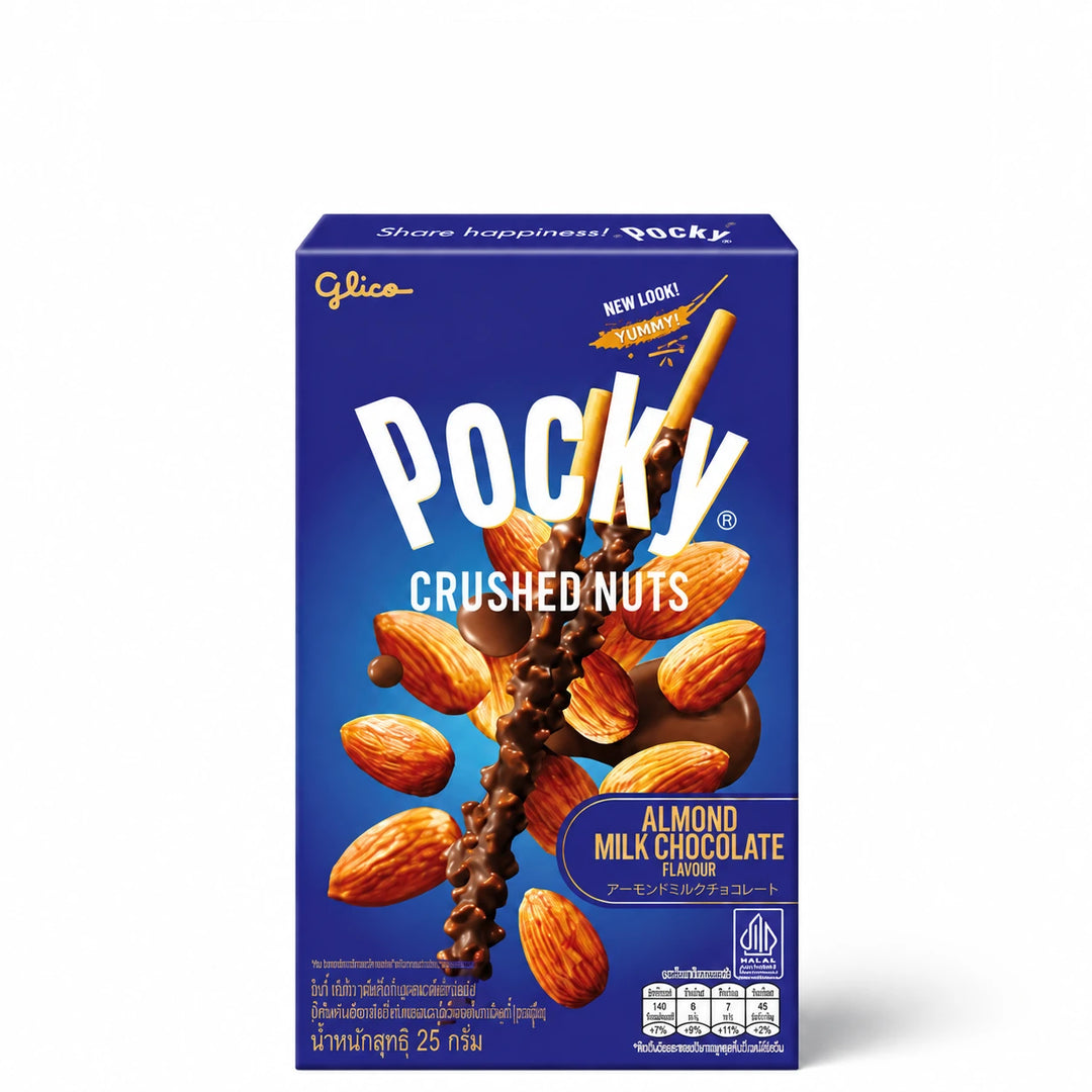 Glico Pocky Crushed Nuts Almond Milk Chocolate – 10 × 25 g — product view