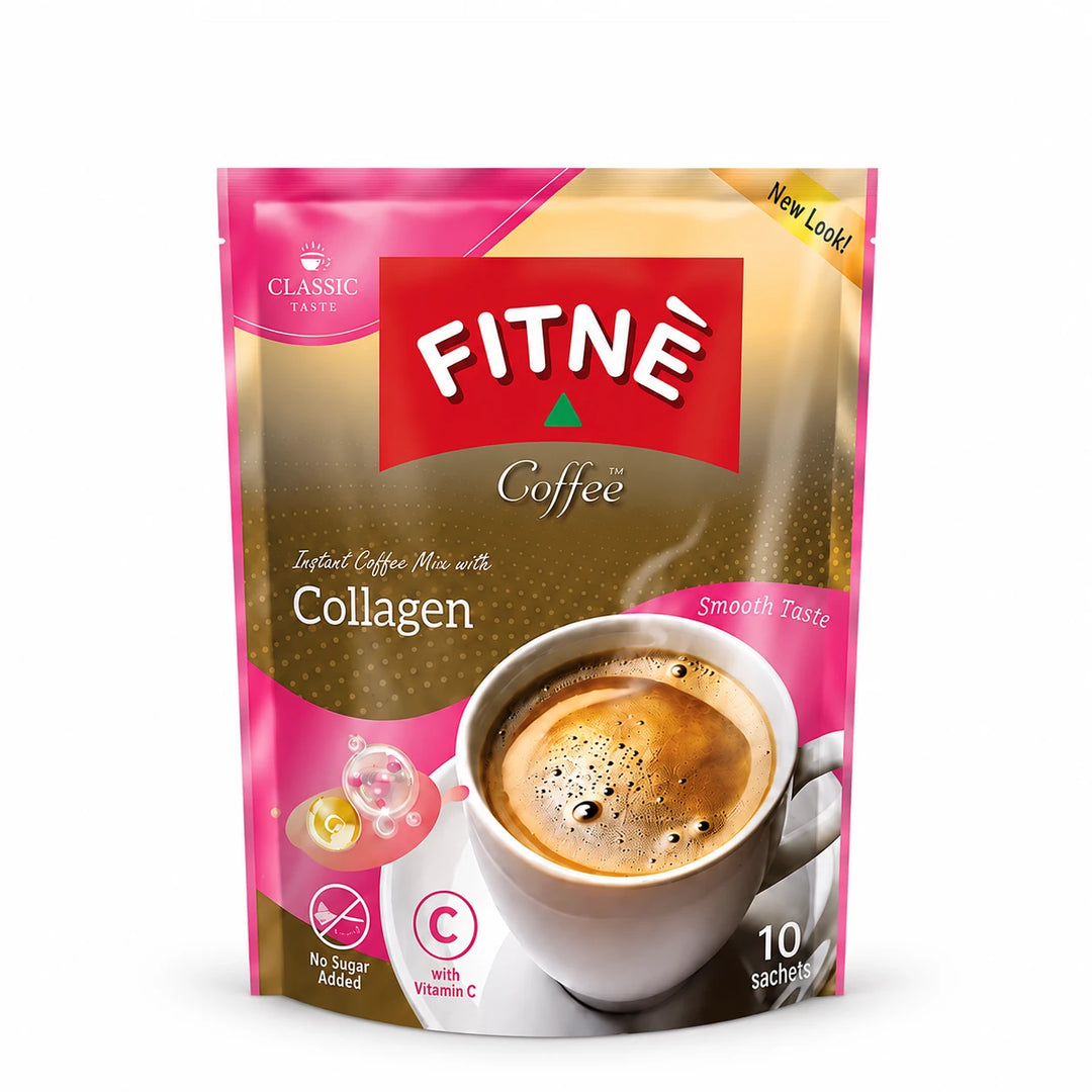 FITNÈ Coffee with Collagen & Vitamin C – 3 Packs × 10 Sachets — product view