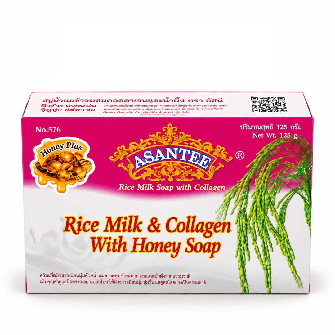 ASANTEE Rice Milk & Collagen with Honey Soap No.576 – 3 Bars × 125 g — product view