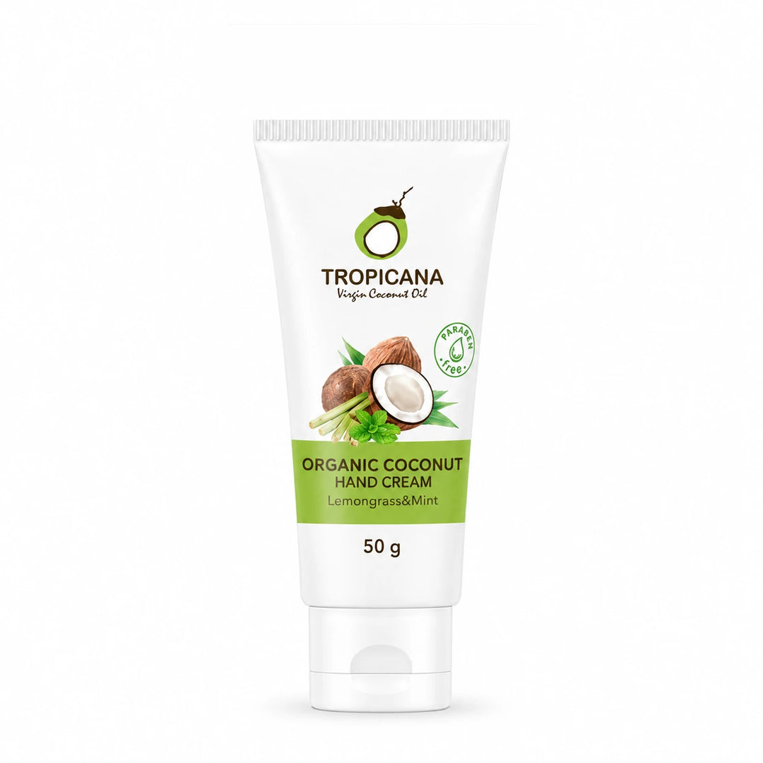 Tropicana Organic Coconut Hand Cream Lemongrass & Mint 50g × 2 — product cover