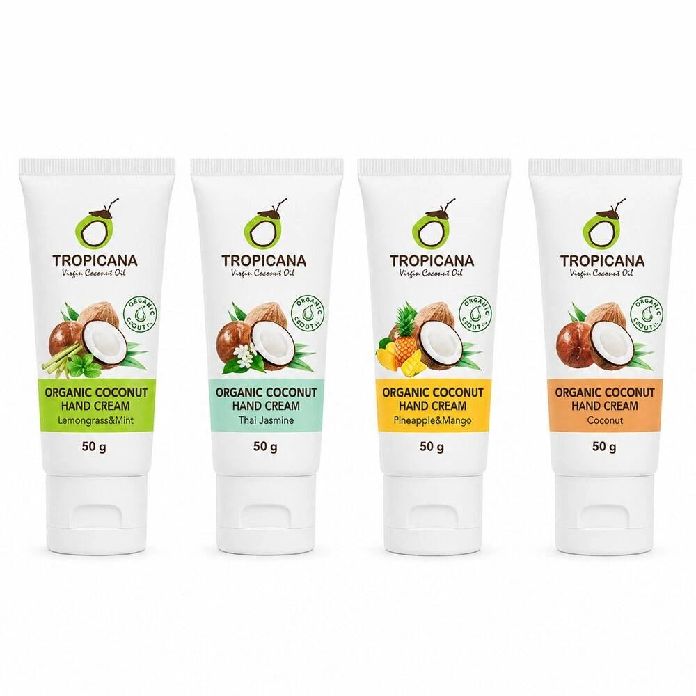 Tropicana Organic Coconut Hand Cream Discovery Set 4 × 50g — product cover