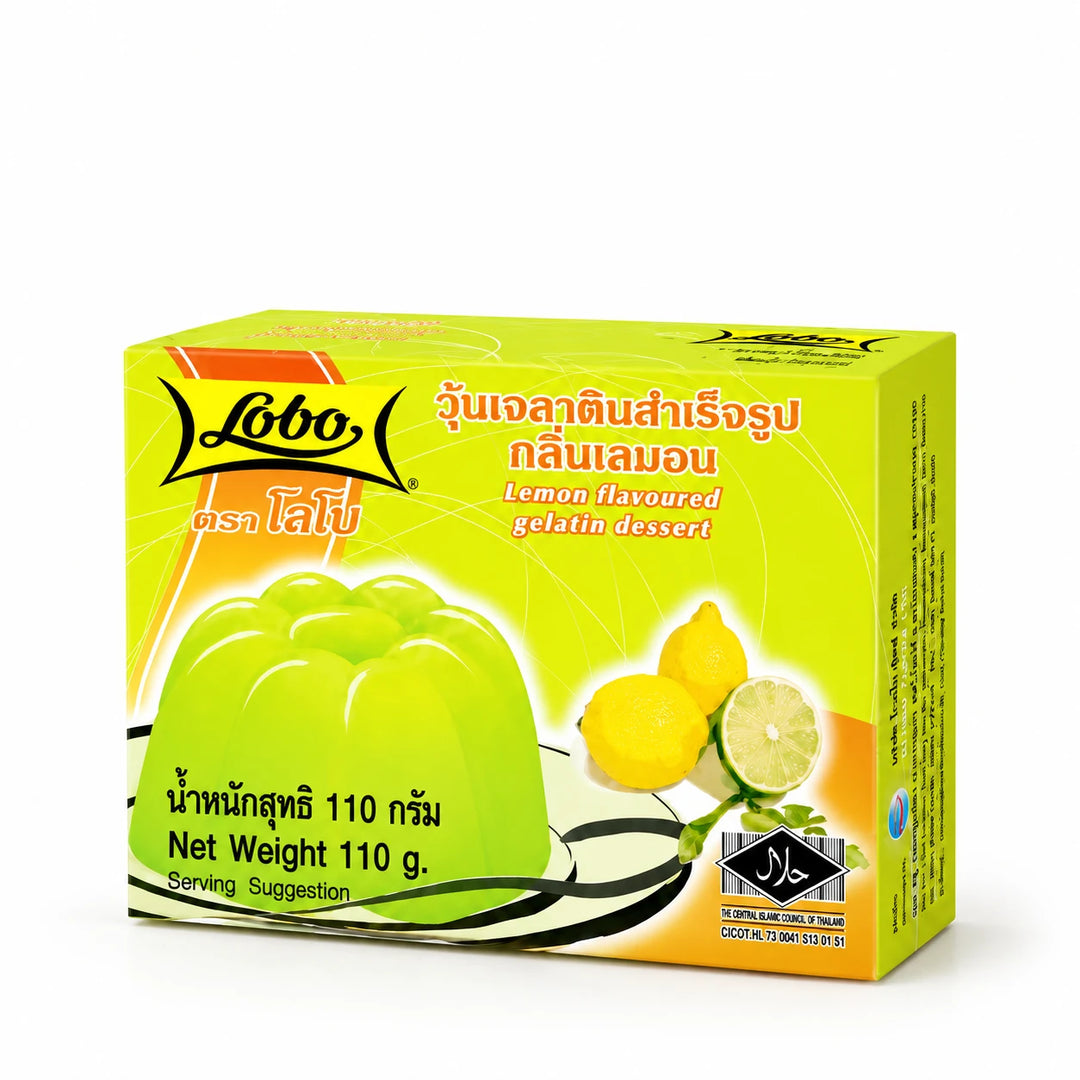 Lobo Lemon Flavoured Gelatin Dessert 110g × 6 — product cover