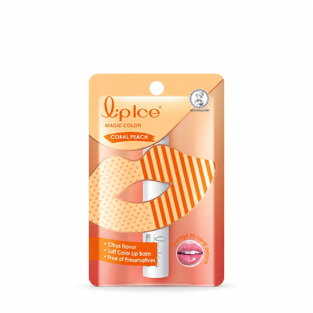 Lipice Magic Color Coral Peach Lip Balm 2g × 3 — product cover