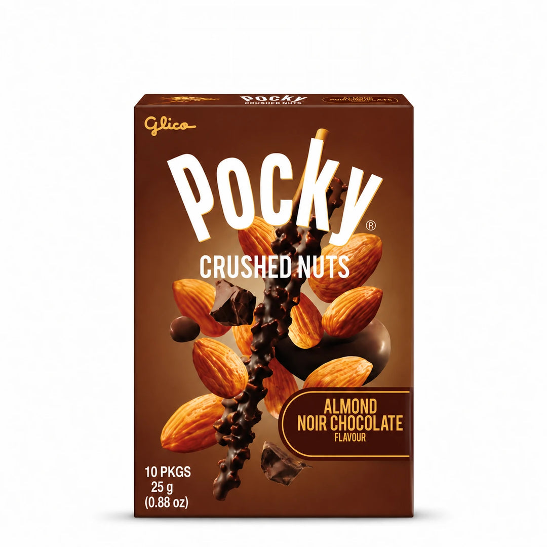 Glico Pocky Crushed Nuts Almond Noir Chocolate – 10 × 25 g — product cover
