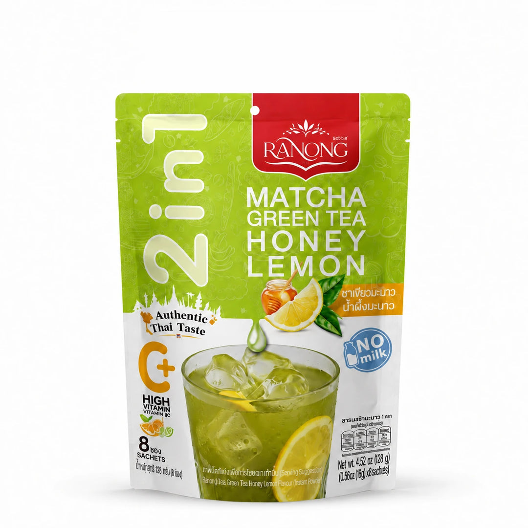 Ranong Matcha Green Tea Honey Lemon – No Milk – 128 g — product image
