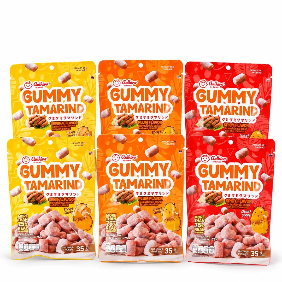 Sarach Gummy Tamarind Assortment – 6 Pouches × 35 g — product photograph