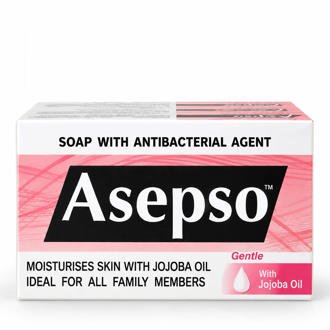 Asepso Gentle Antibacterial Soap with Jojoba Oil 80 g — 3, 6, 9 or 12 Bars — product photograph