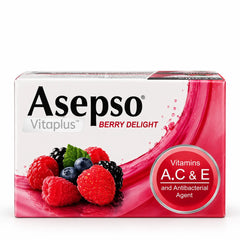 Asepso Vitaplus Berry Delight Antibacterial Soap 80 g — 3, 6, 9 or 12 Bars — product photograph