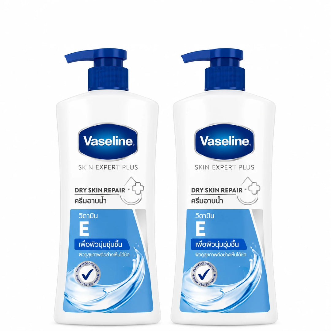 Vaseline Skin Expert Plus Dry Skin Repair Vitamin E Body Wash 400ml × 2 — product photograph