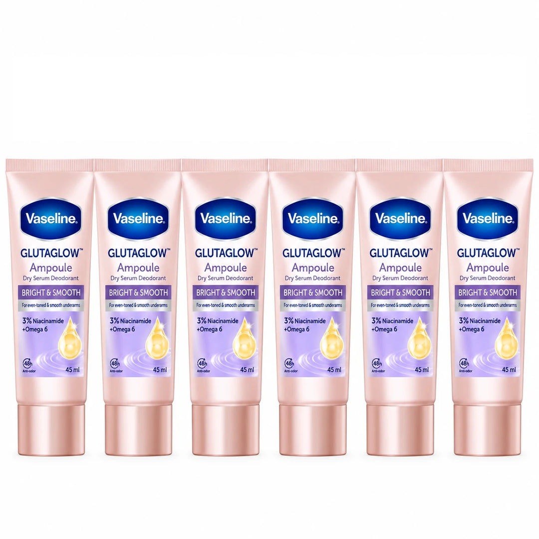 Vaseline GlutaGlow Bright & Smooth Dry Serum Deodorant 45ml × 6 — product photograph