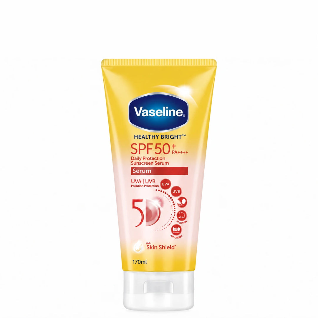 Vaseline Healthy Bright Sunscreen Serum Sun & Pollution Protection SPF50+ 170 ml × 2 — product photograph
