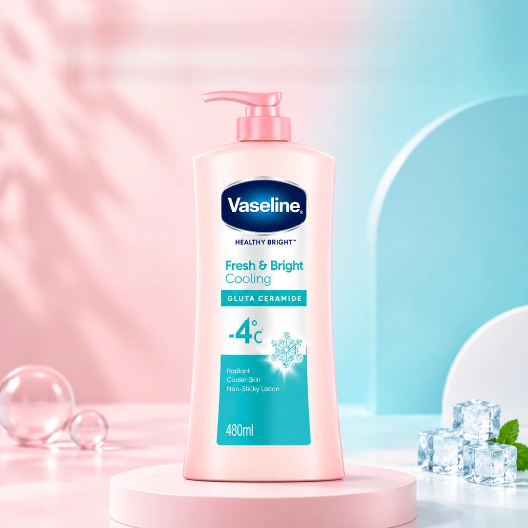 Vaseline Healthy Bright Fresh & Bright Cooling Body Lotion – 480 ml × 2 — product view