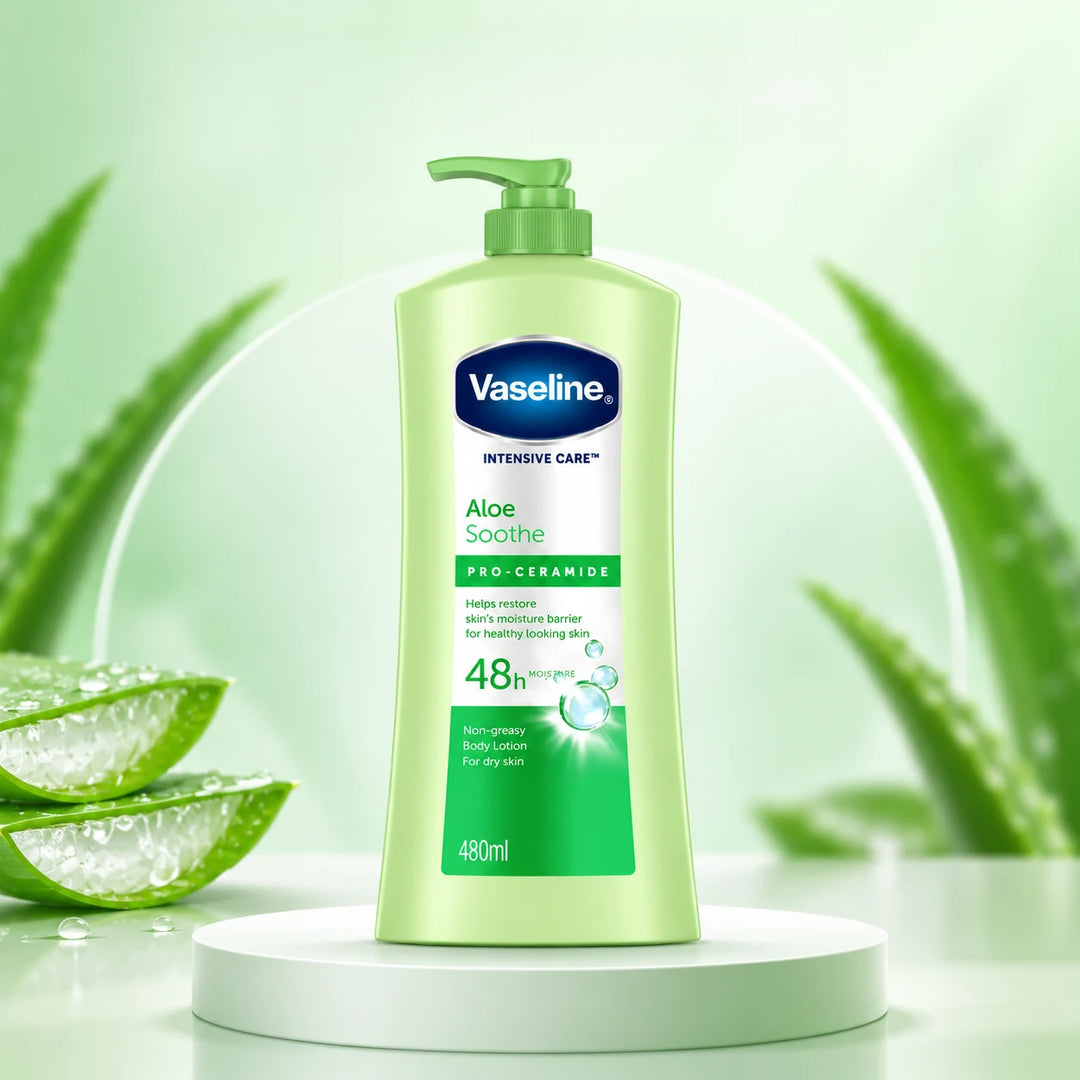 Vaseline Intensive Care Aloe Soothe Pro-Ceramide Body Lotion – 480 ml × 2 — product photograph