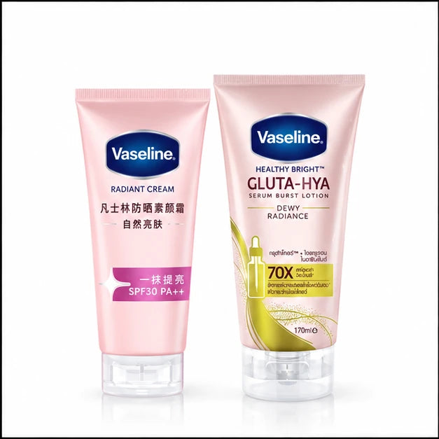 Vaseline Radiant Sun Tone Up 150 g + Gluta-Hya Dewy Radiance 170 ml Duo — product photograph