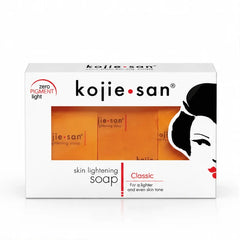 Kojie San Classic Soap — 3 × 65 g on white background