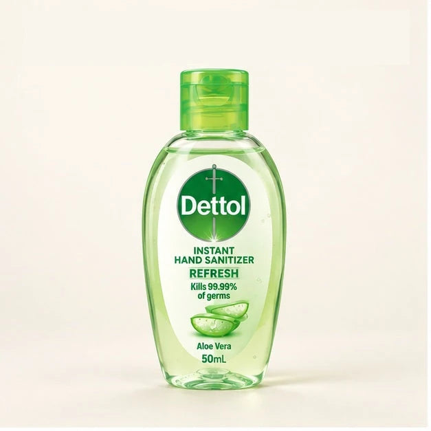 Dettol Refresh Aloe Vera Hand Sanitizer Gel 50 ml — 3, 6, 9 or 12 Bottles — product view