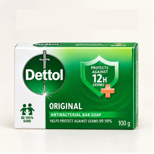 Dettol Original Formula Antibacterial Soap 100 g — 4, 8 or 12 Bars — product view