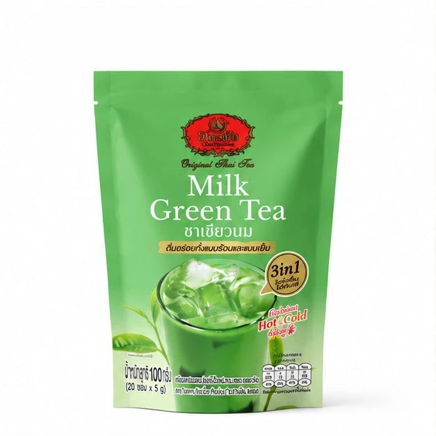 ChaTraMue Milk Green Tea 3-in-1 100 g — 2, 4 or 6 Pouches — product view