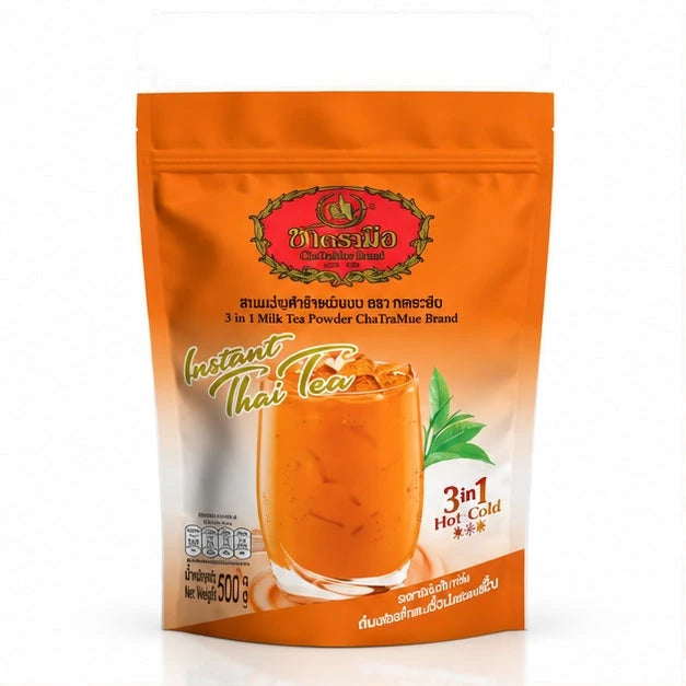 ChaTraMue Thai Tea 3-in-1 Instant Powder 500 g — 1 or 2 Pouches — product view