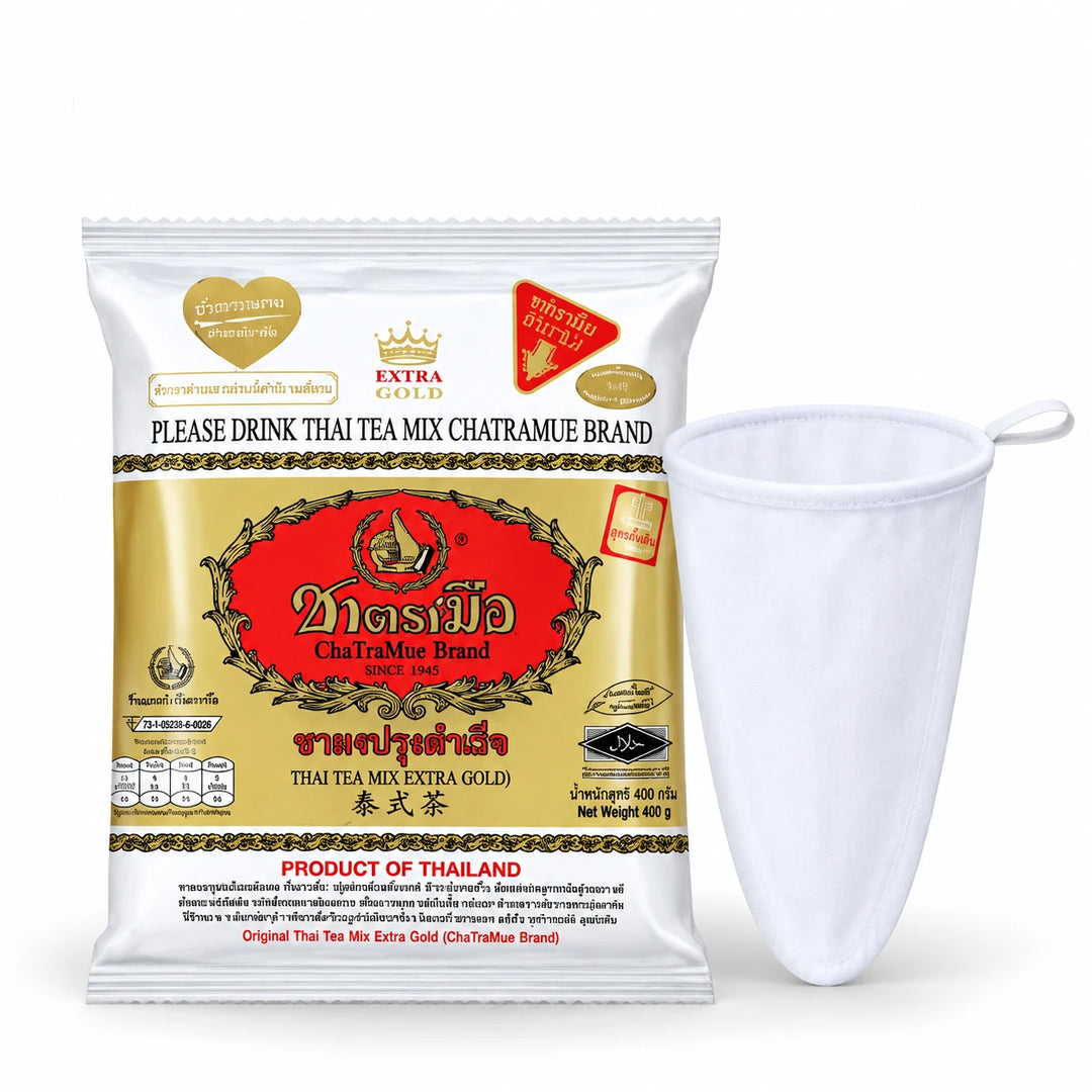 ChaTraMue Thai Tea Extra Gold 400g – 2 Bags + Filter — product view