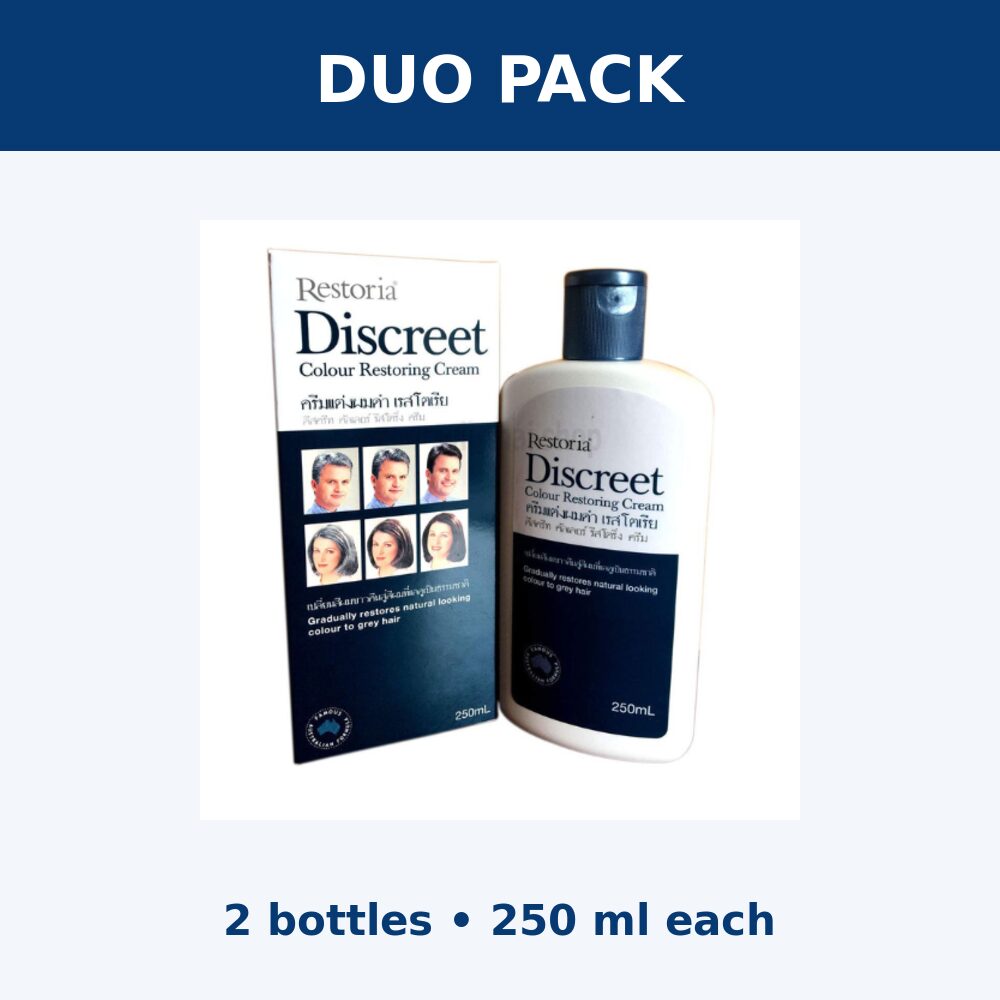 Restoria Discreet Hair Cream duo pack with two 250ml bottles