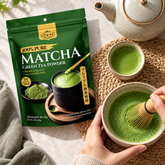 Pure Matcha Green Tea Powder — illustrative serving suggestion