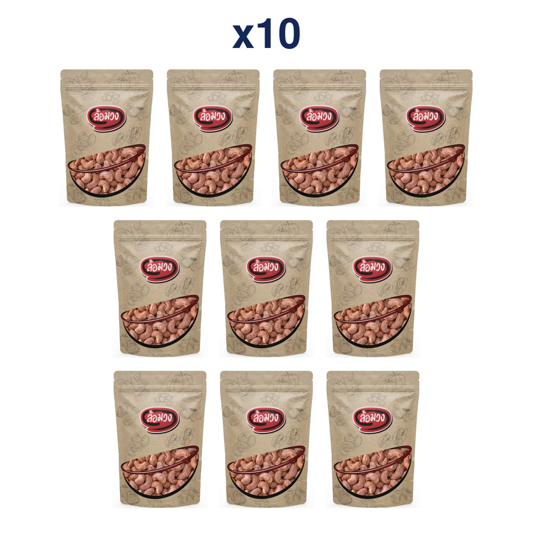 Rom-Wong Traditional Salt-Roasted Jumbo Cashews — Pack of 10 | 100 g Each — retail pack quantity
