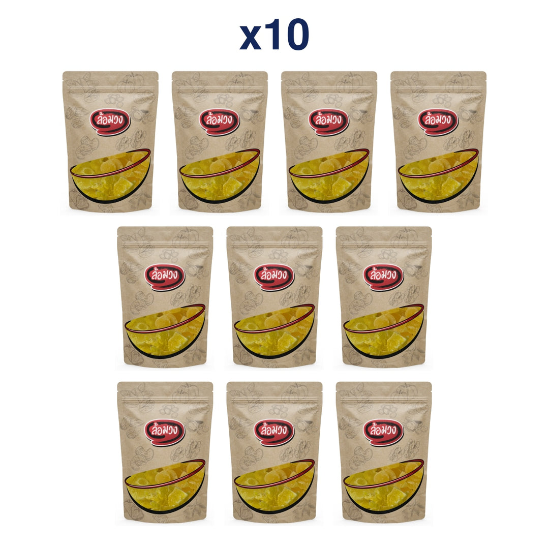 Rom-Wong Dried Pineapple — Pack of 10 | 100 g Each — retail pack quantity