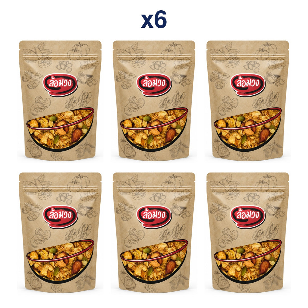 Rom-Wong Honey Granola with Nuts and Dried Fruit — Pack of 6 | 50 g / 250 g Each — retail pack quantity