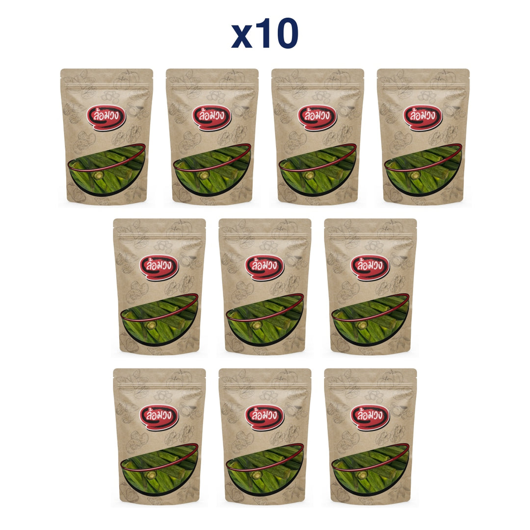 Rom-Wong Crispy Okra — Pack of 10 | 50 g / 150 g Each — exact number of retail packs