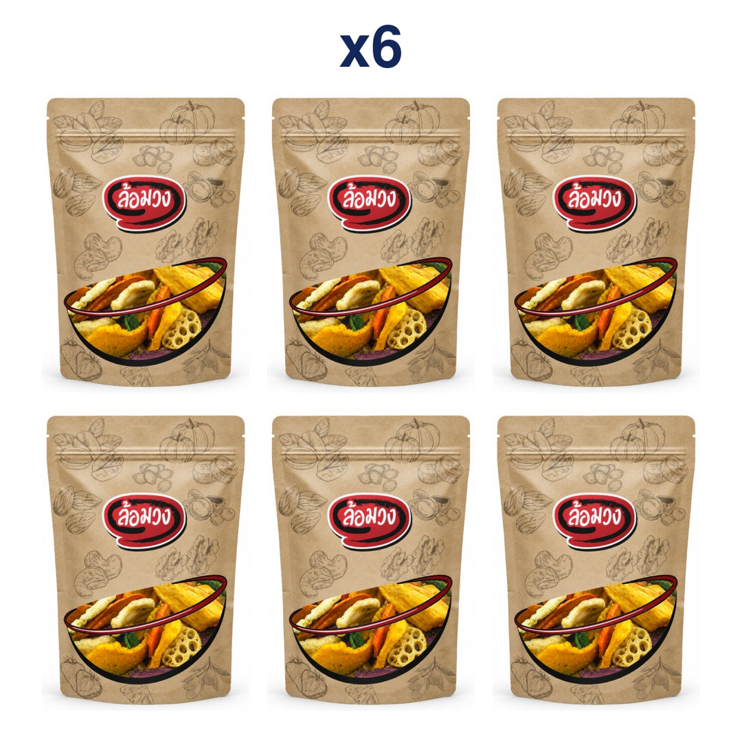 Rom-Wong Nine-Ingredient Crispy Vegetable and Fruit Mix — Pack of 6 | 100 g Each — exact number of retail packs