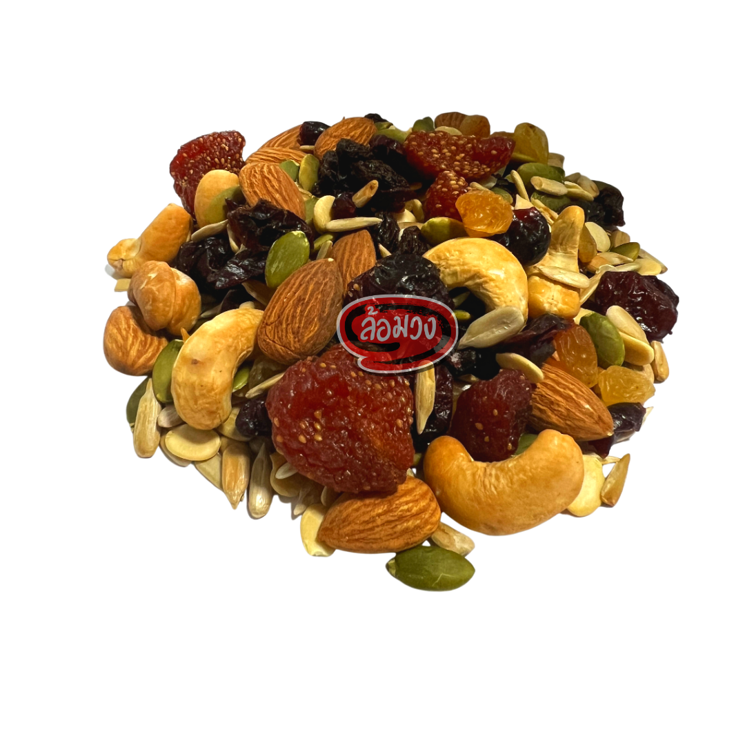 Rom-Wong Nine-Ingredient Nut, Seed and Dried Fruit Mix — Pack of 10 | 100 g Each — serving or preparation suggestion