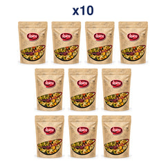Rom-Wong Nine-Ingredient Nut, Seed and Dried Fruit Mix — Pack of 10 | 100 g Each — retail pack quantity