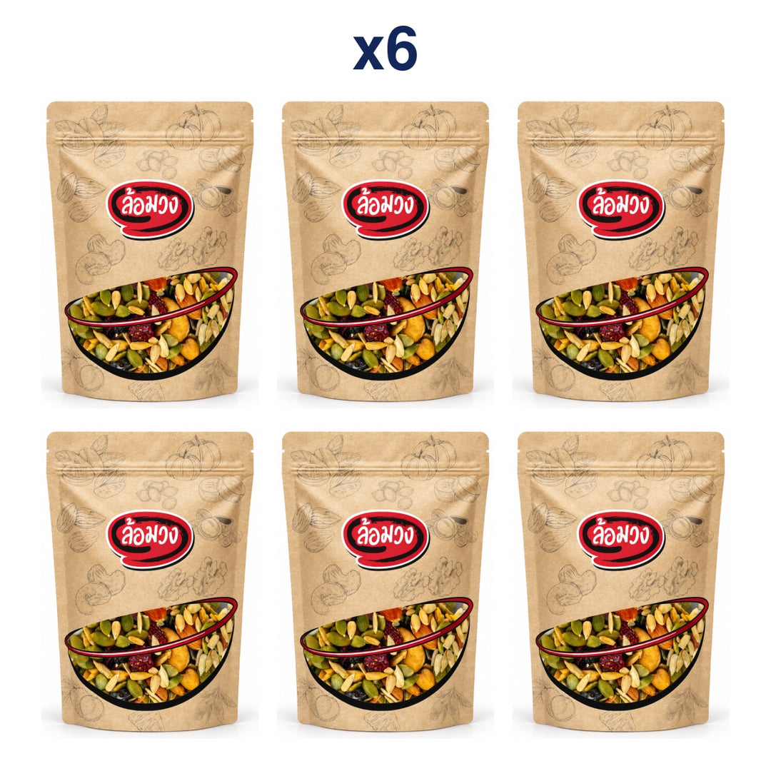 Rom-Wong Nine-Ingredient Nut, Seed and Dried Fruit Mix — Pack of 6 | 100 g Each — retail pack quantity
