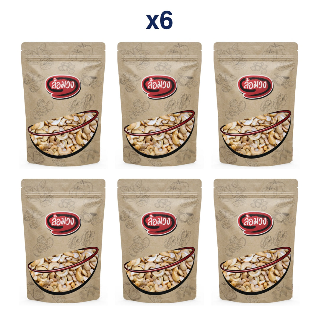 Rom-Wong Fried Split Cashews — Pack of 6 | 100 g Each — retail pack quantity