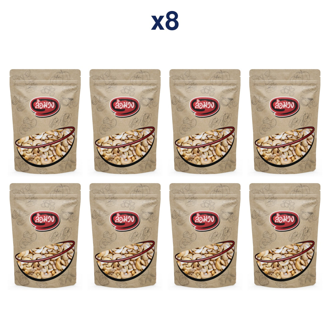 Rom-Wong Fried Split Cashews — Pack of 8 | 100 g Each — retail pack quantity