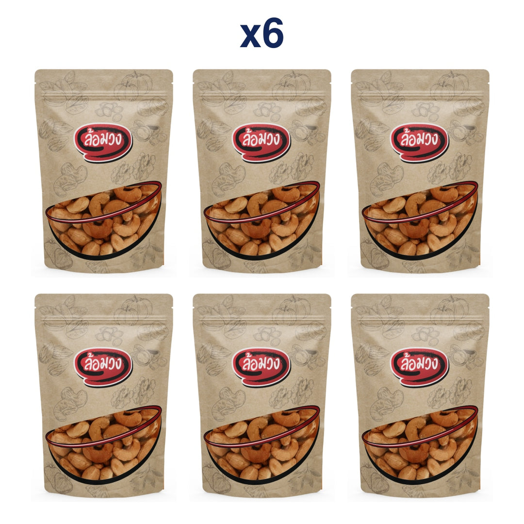 Rom-Wong Roasted Cashews Grade B — Pack of 6 | 100 g Each — retail pack quantity