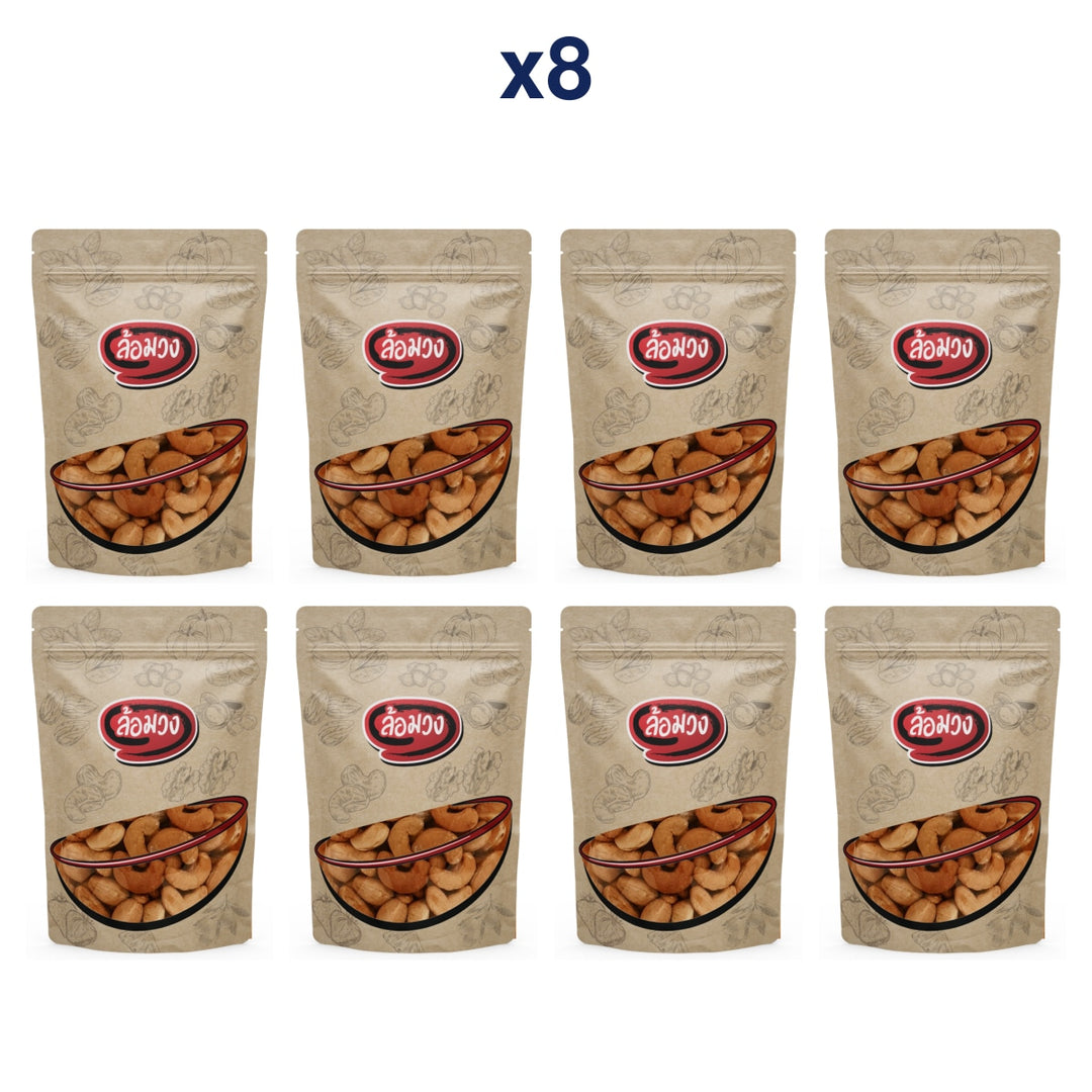 Rom-Wong Roasted Cashews Grade B — Pack of 8 | 100 g Each — retail pack quantity
