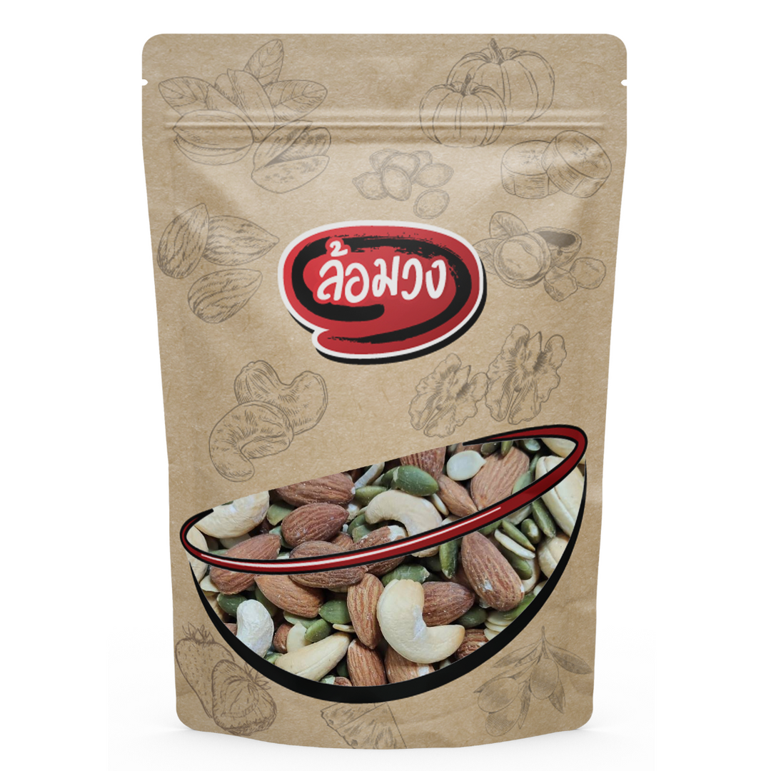 Rom-Wong Four-Ingredient Roasted Nut and Seed Mix — 1 Pack | 100 g / 500 g / 1 kg — retail pack quantity
