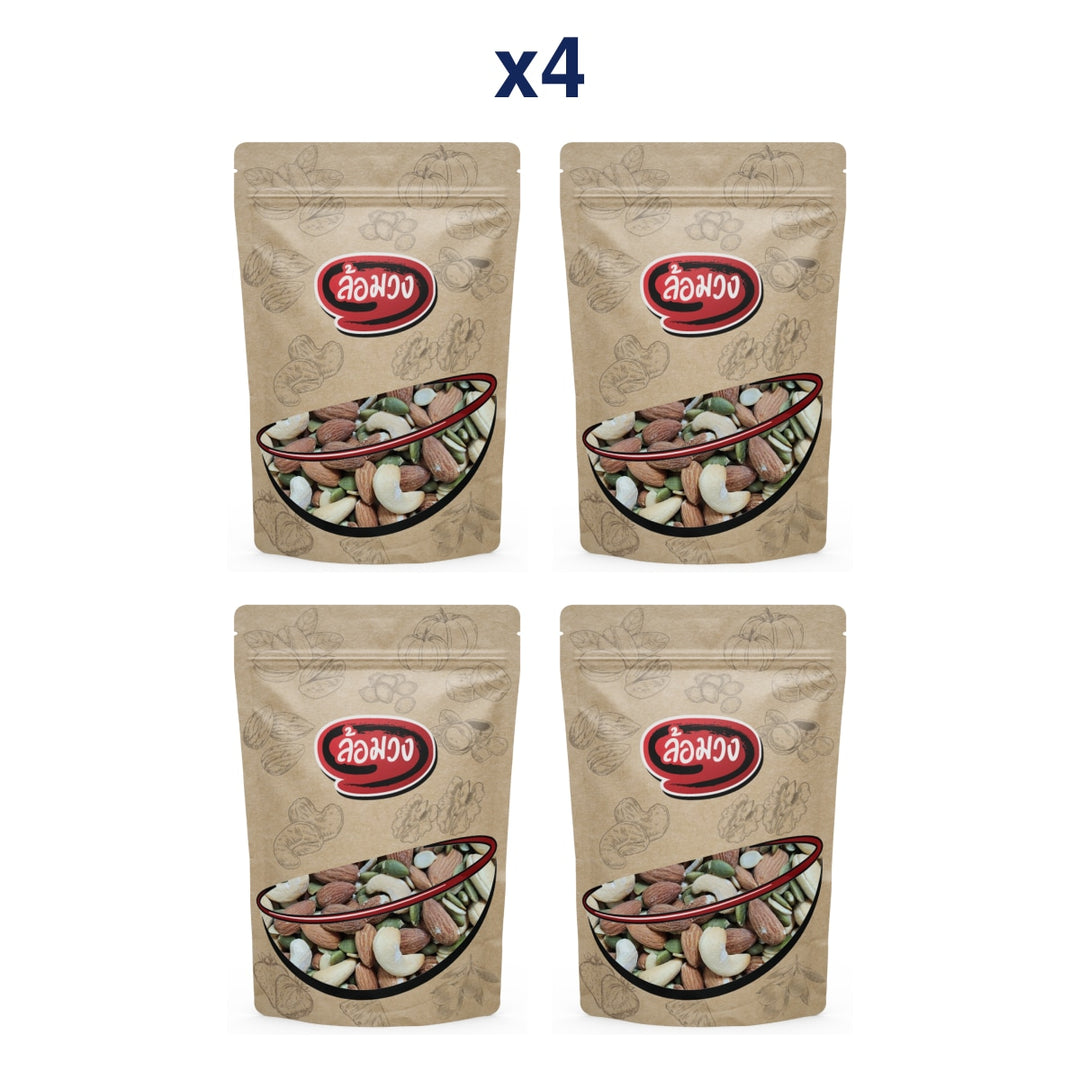 Rom-Wong Four-Ingredient Roasted Nut and Seed Mix — Pack of 4 | 100 g / 500 g Each — retail pack quantity