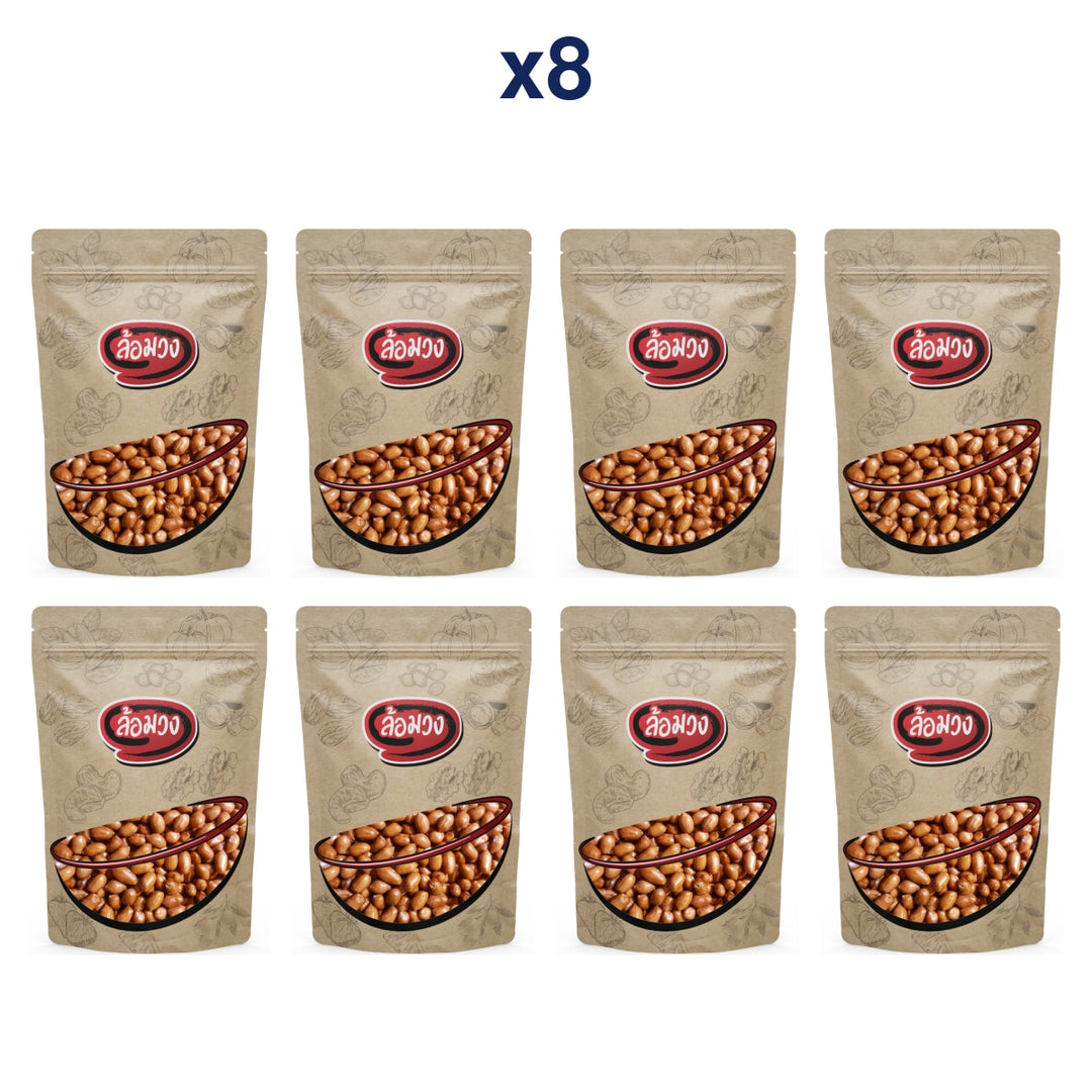 Rom-Wong Salted Fried Peanuts — Pack of 8 | 100 g Each — retail pack quantity